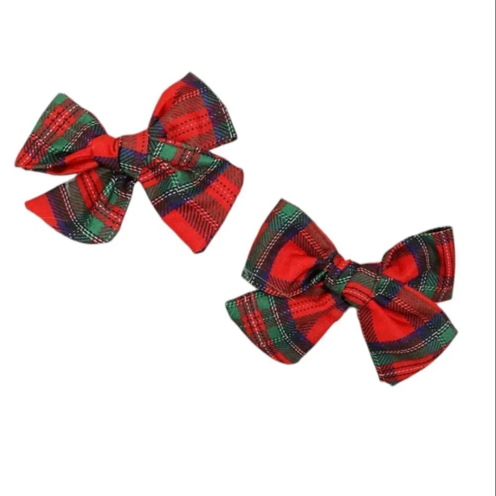 Christmas Plaid Hair Bows